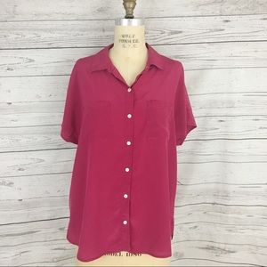 Tommy Bahama silk button up flowy batwing top